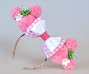 Pink Strawberry Macaron Ears