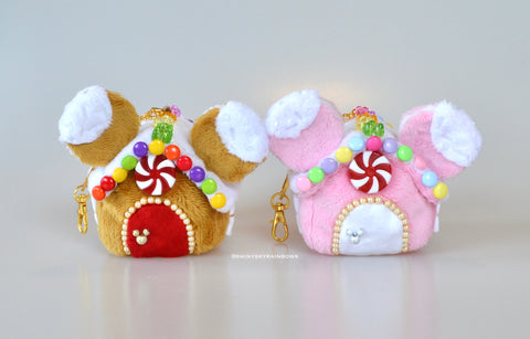 Coming soon, October 1st at 6pm PST/ Pre-order (ship in 2-4weeks) Golden Brown or Pink Holiday Gingerbread House Plush Accessory