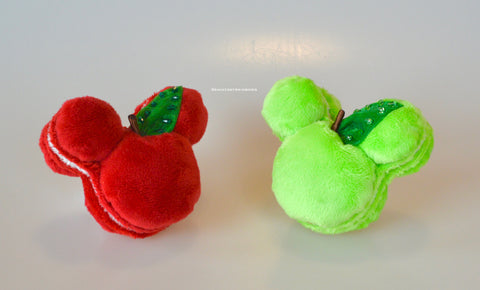 Red or Green Apple Macaron Plush Keychain accessory ornament