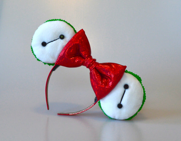 Coming soon, May 3rd at 6pm PST/ Pre-order (ship in 2-4 weeks) San Fransokyo Robot Inspired White Bun Hamburger Ears with bow