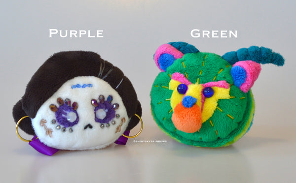 Coming soon, August 3rd at 6pm PST/ (Pre-order ship in 1-3 weeks) Mix and Match Day of the dead inspired Macaron Ears with Blue bow