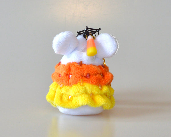 1 Halloween Accessory Keychain, Fluffy Pumpkin Plush, Halloween Candy Cor Tree Plush and Candy Corn Lollipop Keychain Accessory