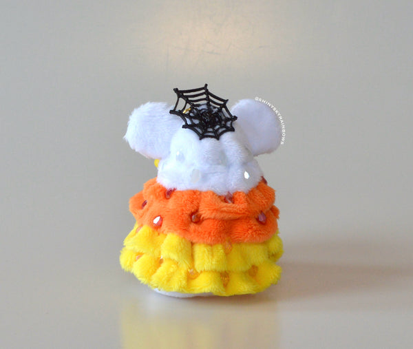 1 Halloween Accessory Keychain, Fluffy Pumpkin Plush, Halloween Candy Cor Tree Plush and Candy Corn Lollipop Keychain Accessory