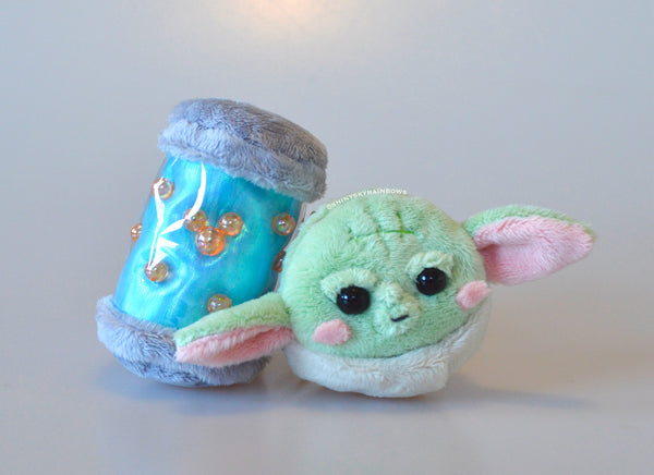 Galactic Green Baby Keychain Plush