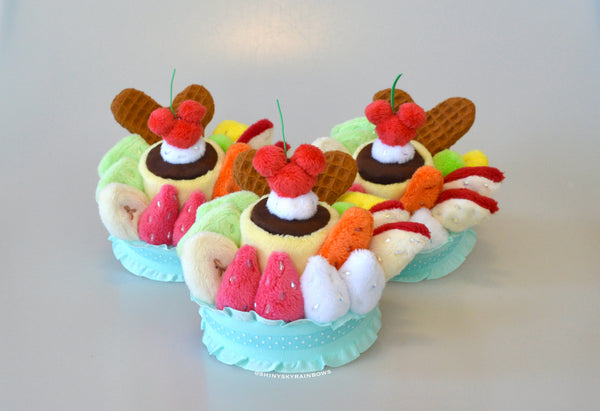 Coming soon, May 3rd at 6pm PST/ Pre-order (ship in 2-4weeks)  Pudding à la mode Dessert Plush (15 pieces)