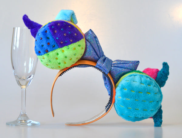 Coming soon, August 3rd at 6pm PST/ (Pre-order ship in 1-3 weeks) Mix and Match Day of the dead inspired Macaron Ears with Blue bow