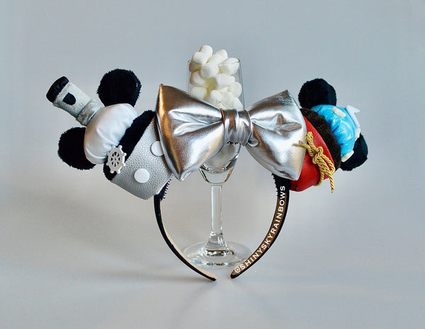 Steamboat and Sorcerer Cupcake ears / Silver Bow