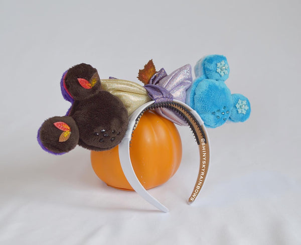 (upgraded with beads) Snow Sisters’ Enchanted Forest Macaron Ears