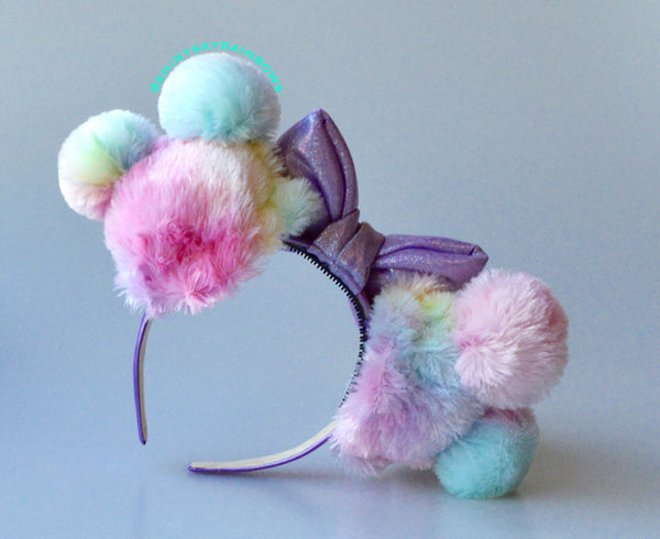 Rainbow Sherbet Ears / Light Purple Bow