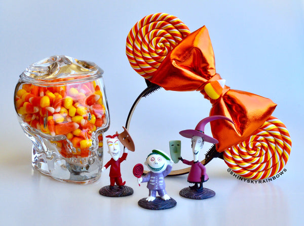Orange bow, Candy corn Lollipop Ears