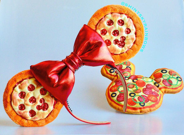 Pizza Ears with a red bow